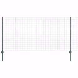 vidaXL Recinzione con pali. Verde 1.2 x 25 m Acciaio - Vista aggiuntiva 2