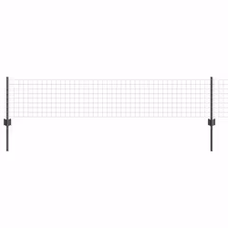 vidaXL Recinzione con pali. Grigio 0.4 x 10 m Acciaio - Vista aggiuntiva 2