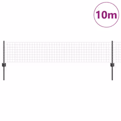 vidaXL Recinzione con pali. Grigio 0.4 x 10 m Acciaio - Vista aggiuntiva 3