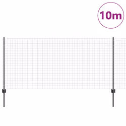 vidaXL Recinzione con pali. Grigio 1 x 10 m Acciaio - Vista aggiuntiva 3