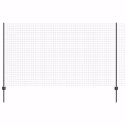 vidaXL Recinzione con pali. Grigio 1.4 x 10 m Acciaio - Vista aggiuntiva 2