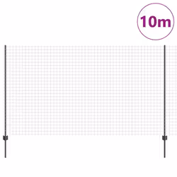 vidaXL Recinzione con pali. Grigio 1.4 x 10 m Acciaio - Vista aggiuntiva 3