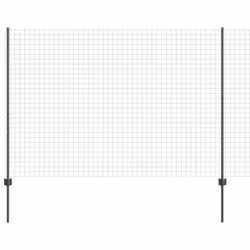 vidaXL Recinzione con pali. Grigio 1.5 x 10 m Acciaio - Vista aggiuntiva 2