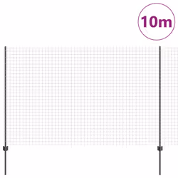 vidaXL Recinzione con pali. Grigio 1.6 x 10 m Acciaio - Vista aggiuntiva 3