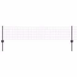 vidaXL Recinzione con pali. Grigio 0.4 x 10 m Acciaio - Vista aggiuntiva 2
