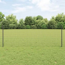 vidaXL Recinzione con pali. Grigio 0.8 x 10 m Acciaio