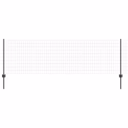 vidaXL Recinzione con pali. Grigio 0.8 x 10 m Acciaio - Vista aggiuntiva 2