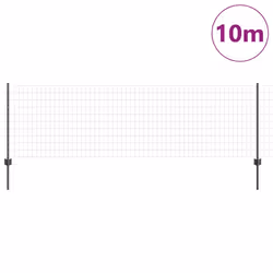 vidaXL Recinzione con pali. Grigio 0.8 x 10 m Acciaio - Vista aggiuntiva 3