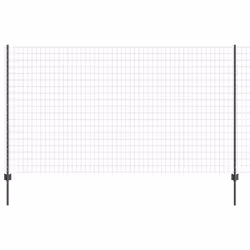 vidaXL Recinzione con pali. Grigio 1.4 x 10 m Acciaio - Vista aggiuntiva 2