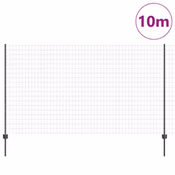 vidaXL Recinzione con pali. Grigio 1.4 x 10 m Acciaio - Vista aggiuntiva 3