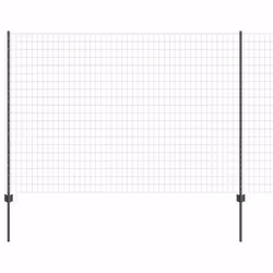 vidaXL Recinzione con pali. Grigio 1.6 x 10 m Acciaio - Vista aggiuntiva 2