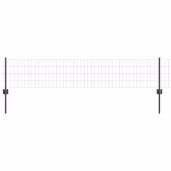 vidaXL Recinzione con pali. Grigio 0.4 x 10 m Acciaio - Vista aggiuntiva 2