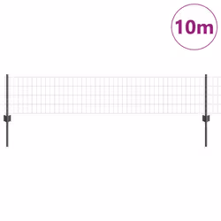 vidaXL Recinzione con pali. Grigio 0.4 x 10 m Acciaio - Vista aggiuntiva 3