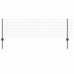 vidaXL Recinzione con pali. Grigio 0.6 x 10 m Acciaio - Vista aggiuntiva 2