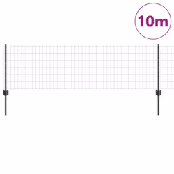vidaXL Recinzione con pali. Grigio 0.6 x 10 m Acciaio - Vista aggiuntiva 3