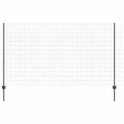 vidaXL Recinzione con pali. Grigio 1.4 x 10 m Acciaio - Vista aggiuntiva 2