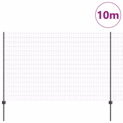 vidaXL Recinzione con pali. Grigio 1.5 x 10 m Acciaio - Vista aggiuntiva 3