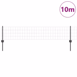 vidaXL Recinzione con pali. Grigio 0.4 x 10 m Acciaio - Vista aggiuntiva 3