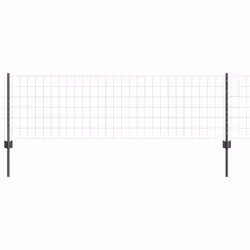 vidaXL Recinzione con pali. Grigio 0.6 x 10 m Acciaio - Vista aggiuntiva 2