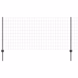 vidaXL Recinzione con pali. Grigio 1 x 10 m Acciaio - Vista aggiuntiva 2