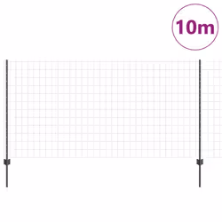 vidaXL Recinzione con pali. Grigio 1.2 x 10 m Acciaio - Vista aggiuntiva 3