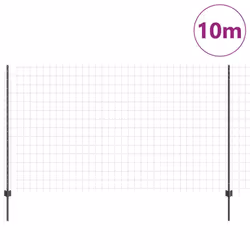 vidaXL Recinzione con pali. Grigio 1.4 x 10 m Acciaio - Vista aggiuntiva 3