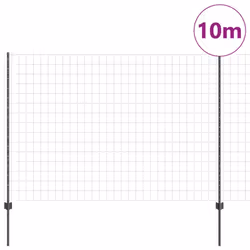 vidaXL Recinzione con pali. Grigio 1.5 x 10 m Acciaio - Vista aggiuntiva 3