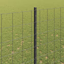 vidaXL Recinzione con pali. Grigio 1.6 x 10 m Acciaio - Vista aggiuntiva 3