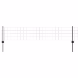 vidaXL Recinzione con pali. Grigio 0.4 x 10 m Acciaio - Vista aggiuntiva 2