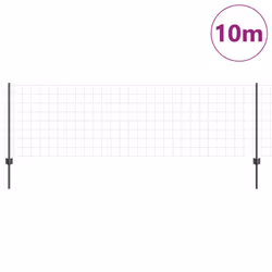 vidaXL Recinzione con pali. Grigio 0.8 x 10 m Acciaio - Vista aggiuntiva 3