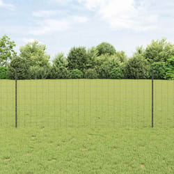 vidaXL Recinzione con pali. Grigio 1 x 10 m Acciaio