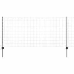 vidaXL Recinzione con pali. Grigio 1 x 10 m Acciaio - Vista aggiuntiva 2