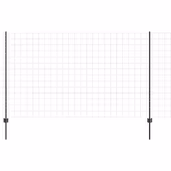 vidaXL Recinzione con pali. Grigio 1.4 x 10 m Acciaio - Vista aggiuntiva 2
