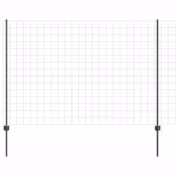 vidaXL Recinzione con pali. Grigio 1.6 x 10 m Acciaio - Vista aggiuntiva 2