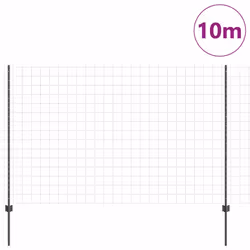 vidaXL Recinzione con pali. Grigio 1.6 x 10 m Acciaio - Vista aggiuntiva 3