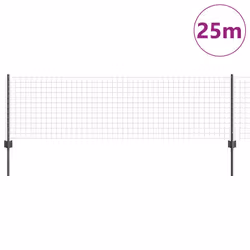 vidaXL Recinzione con pali. Grigio 0.6 x 25 m Acciaio - Vista aggiuntiva 3
