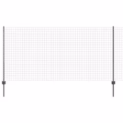 vidaXL Recinzione con pali. Grigio 1.2 x 25 m Acciaio - Vista aggiuntiva 2