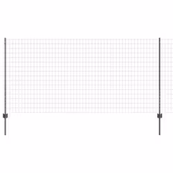 vidaXL Recinzione con pali. Grigio 1.2 x 25 m Acciaio - Vista aggiuntiva 2