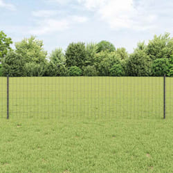 vidaXL Recinzione con pali. Grigio 0.6 x 25 m Acciaio
