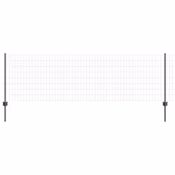vidaXL Recinzione con pali. Grigio 0.8 x 25 m Acciaio - Vista aggiuntiva 2