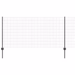 vidaXL Recinzione con pali. Grigio 1 x 25 m Acciaio - Vista aggiuntiva 2