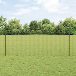 vidaXL Recinzione con pali. Grigio 1.2 x 25 m Acciaio