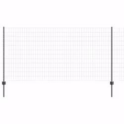 vidaXL Recinzione con pali. Grigio 1.2 x 25 m Acciaio - Vista aggiuntiva 2
