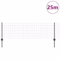 vidaXL Recinzione con pali. Grigio 0.6 x 25 m Acciaio - Vista aggiuntiva 3