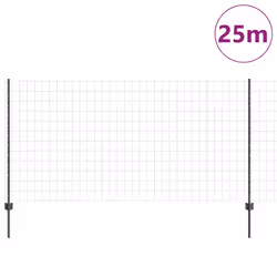 vidaXL Recinzione con pali. Grigio 1.2 x 25 m Acciaio - Vista aggiuntiva 3