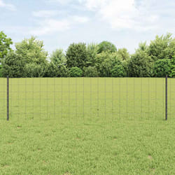 vidaXL Recinzione con pali. Grigio 0.6 x 25 m Acciaio