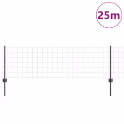 vidaXL Recinzione con pali. Grigio 0.6 x 25 m Acciaio - Vista aggiuntiva 3