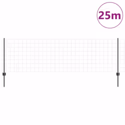 vidaXL Recinzione con pali. Grigio 0.8 x 25 m Acciaio - Vista aggiuntiva 3