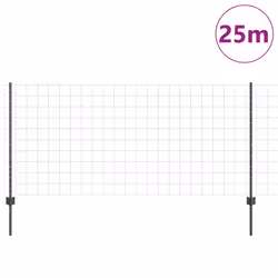 vidaXL Recinzione con pali. Grigio 1 x 25 m Acciaio - Vista aggiuntiva 3