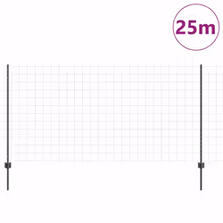 vidaXL Recinzione con pali. Grigio 1.2 x 25 m Acciaio - Vista aggiuntiva 3